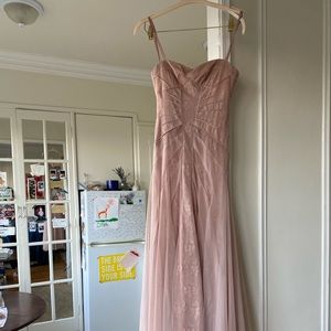 Blush Pink Full Length BCBG Max Azria Dress- Size 0